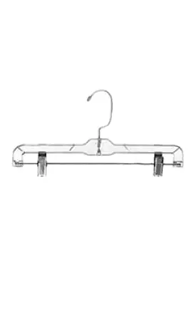 14 Clear Plastic Skirt Pants Hangers with Metal Clips - Order Now