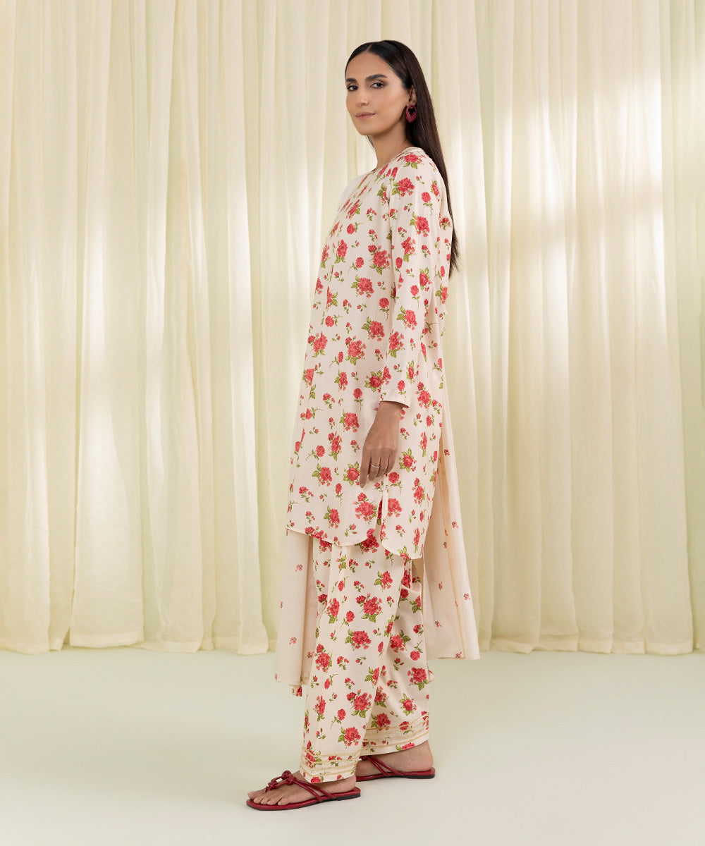 3 Piece - Floral Print Lawn Suit