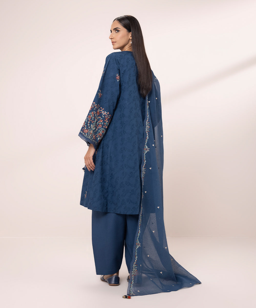 3 Piece Jacquard Embroidered Suit