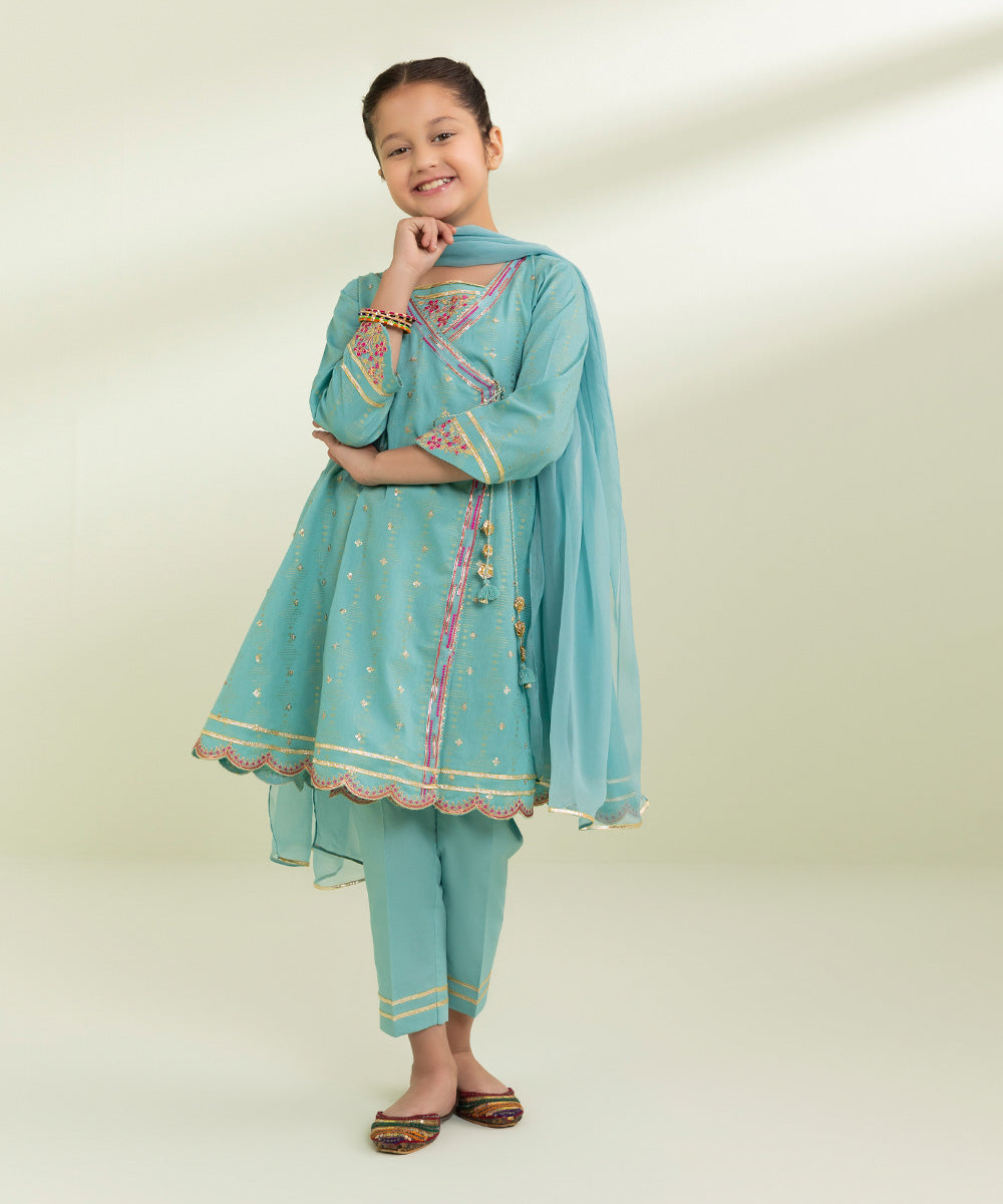 3 Piece Jacquard Suit with Embroidery