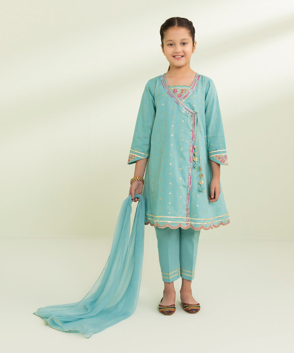 3 Piece Jacquard Suit with Embroidery