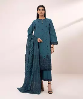 3 Piece Jacquard Suit with Embroidery