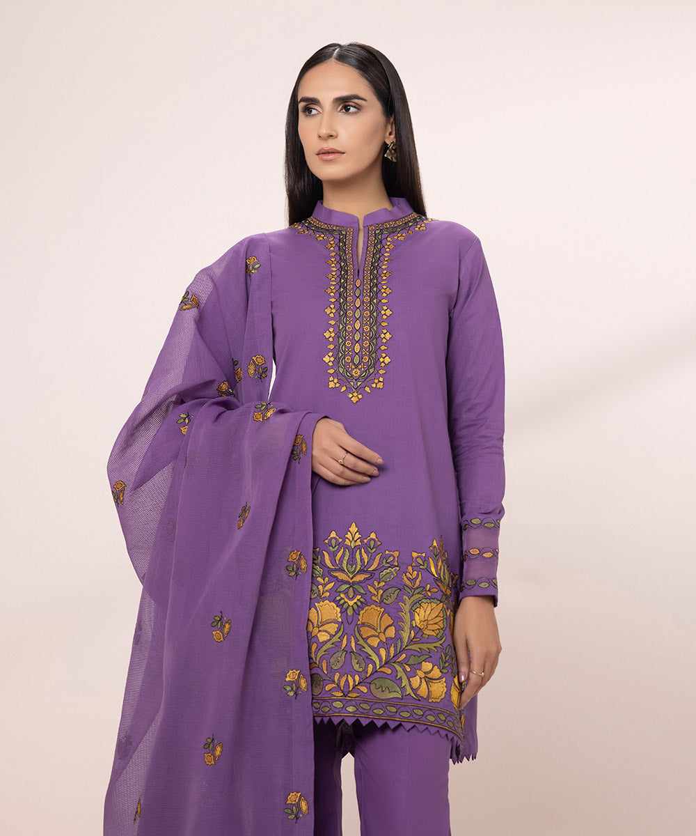 3 Piece Lawn Suit with Exquisite Embroidery