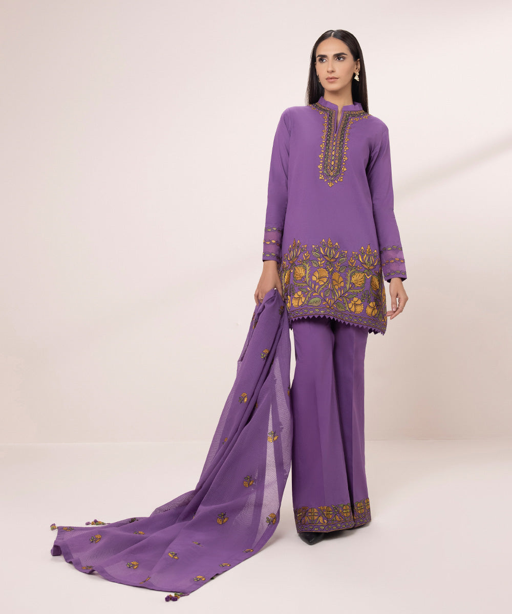 3 Piece Lawn Suit with Exquisite Embroidery