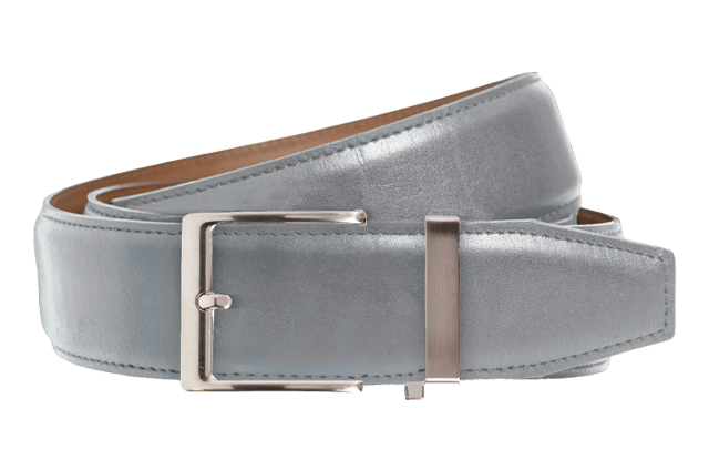 40mm dress belt, smooth grey strap.