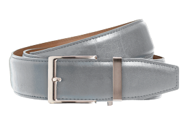 40mm dress belt, smooth grey strap.