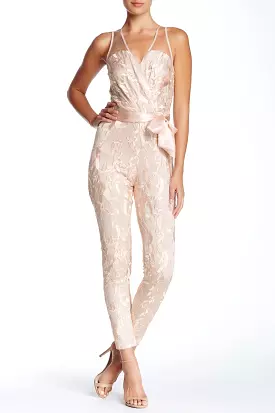 Adrianna Papell lace overlay jumpsuit formal dress