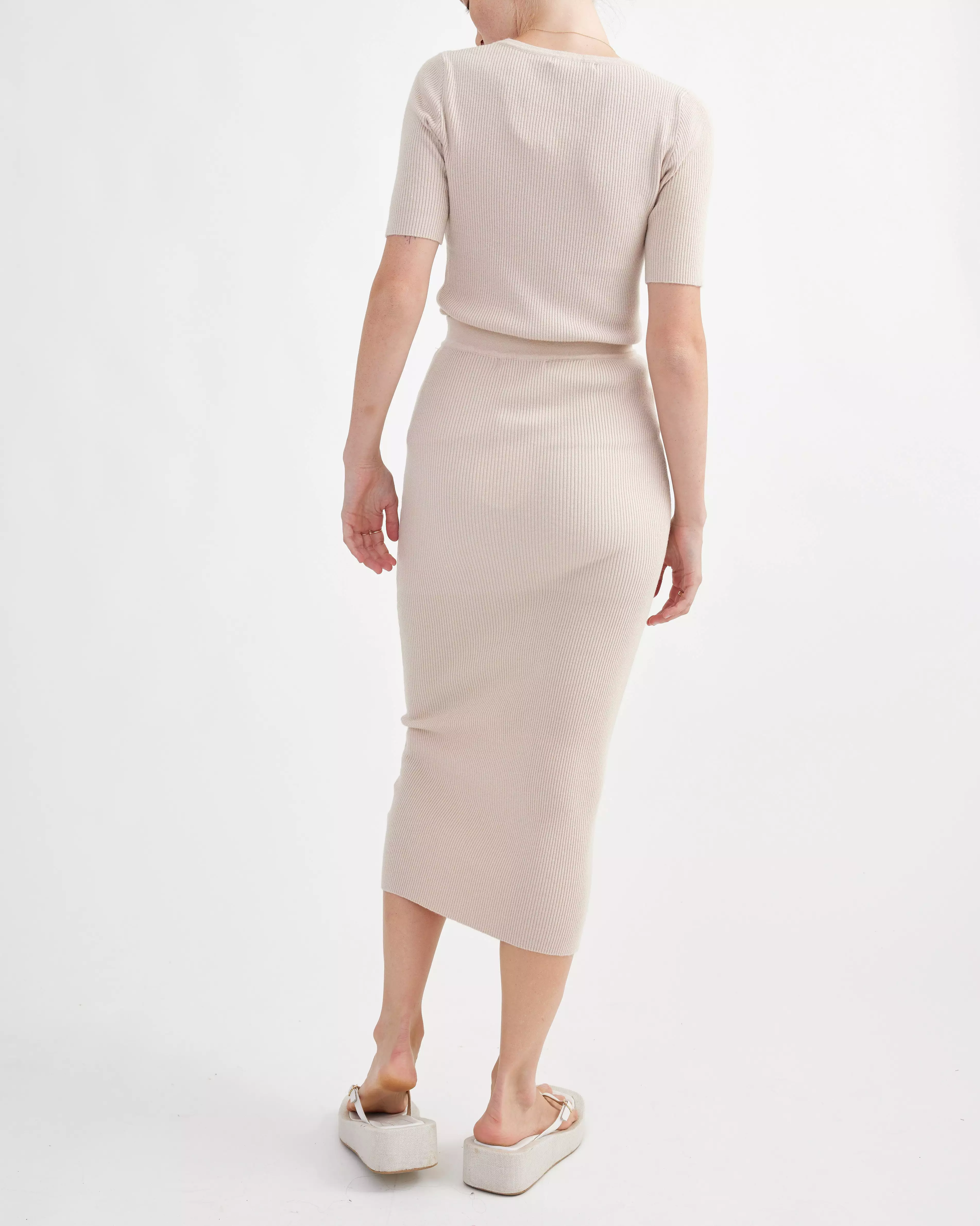 Afina Beige Knit Skirt