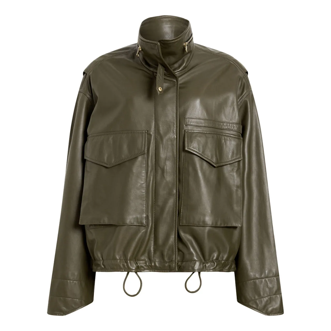 Clay Leather Jacket in Green from ALLSAINTS