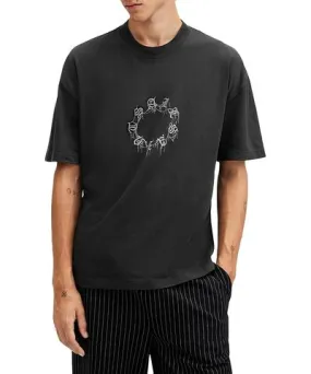 Allsaints Oversized Crewneck Tee with Cryptierra Graphic