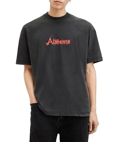 Allsaints Damienz Crewneck Graphic Tee Oversized