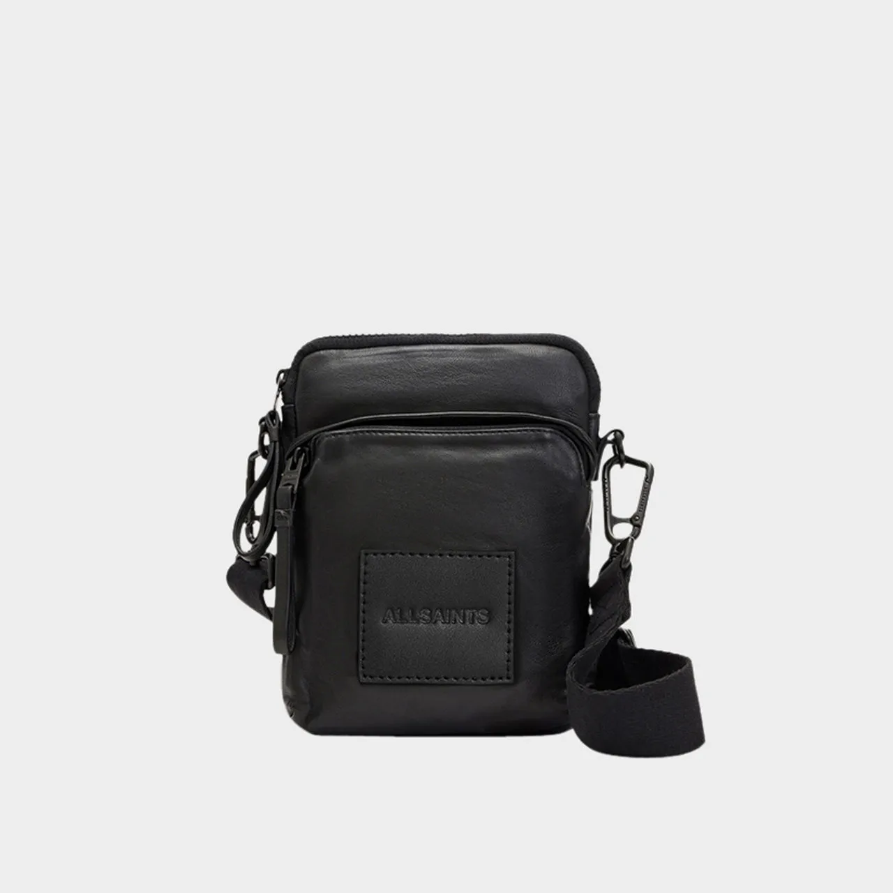 Black Falcon Logo Leather Pouch Bag by ALLSAINTS