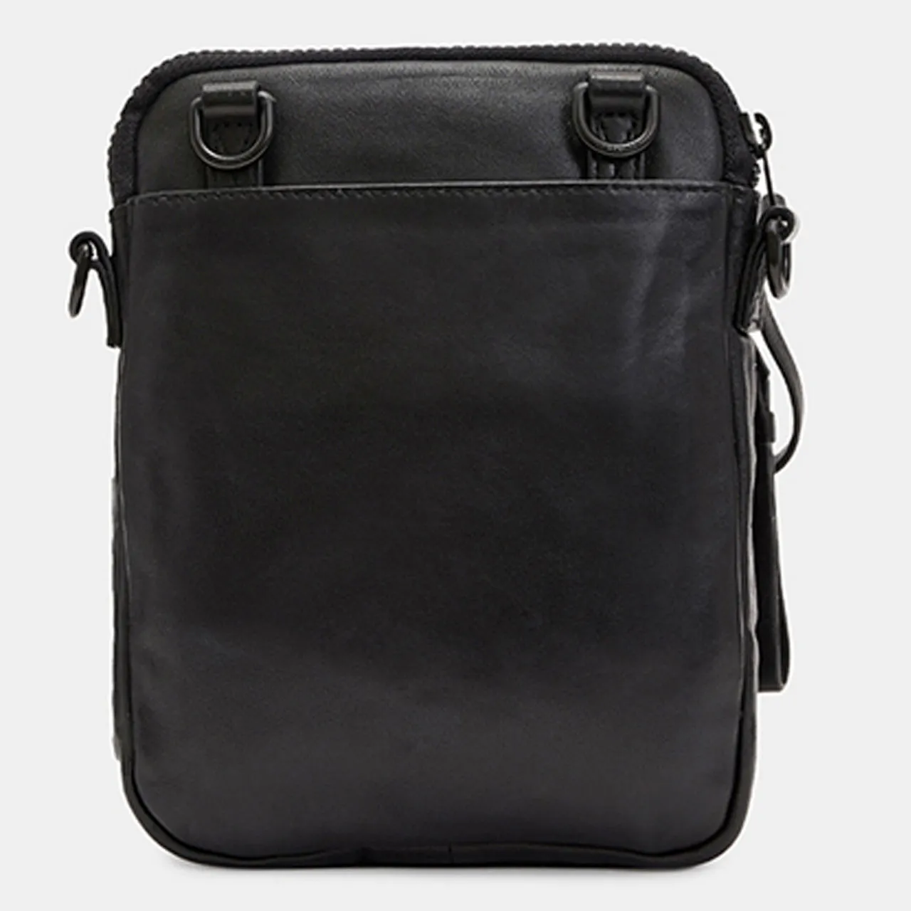 Black Falcon Logo Leather Pouch Bag by ALLSAINTS