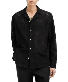 Allsaints Okesa Relaxed Black Lace Top