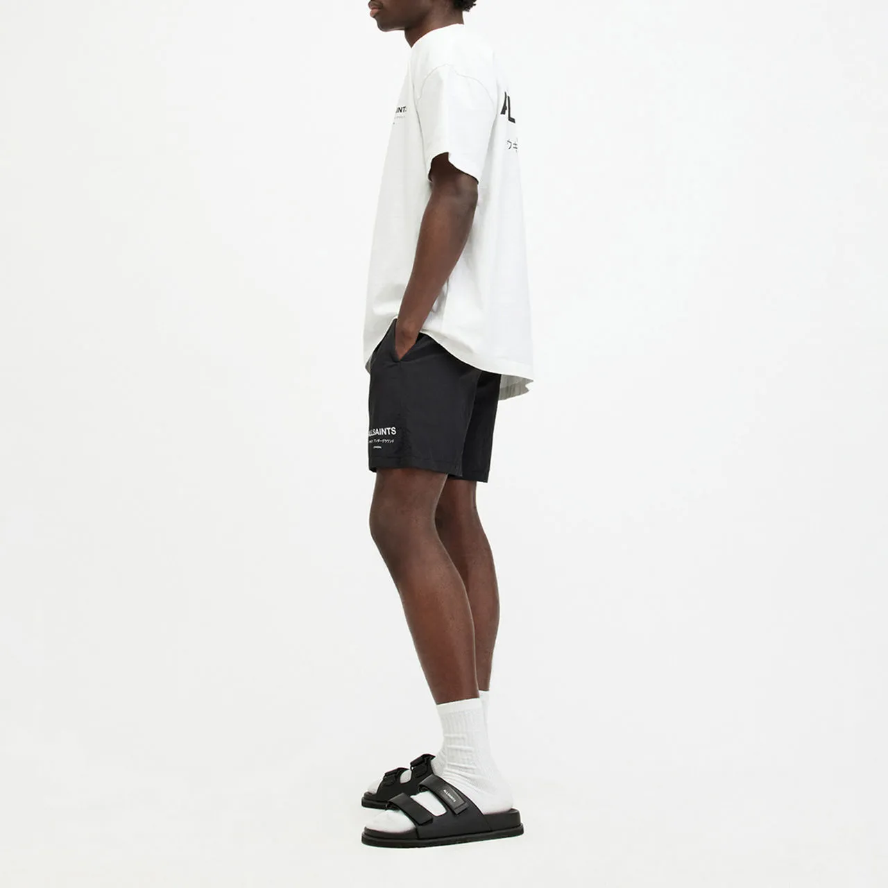 Black Underground Logo Swim Shorts by ALLSAINTS