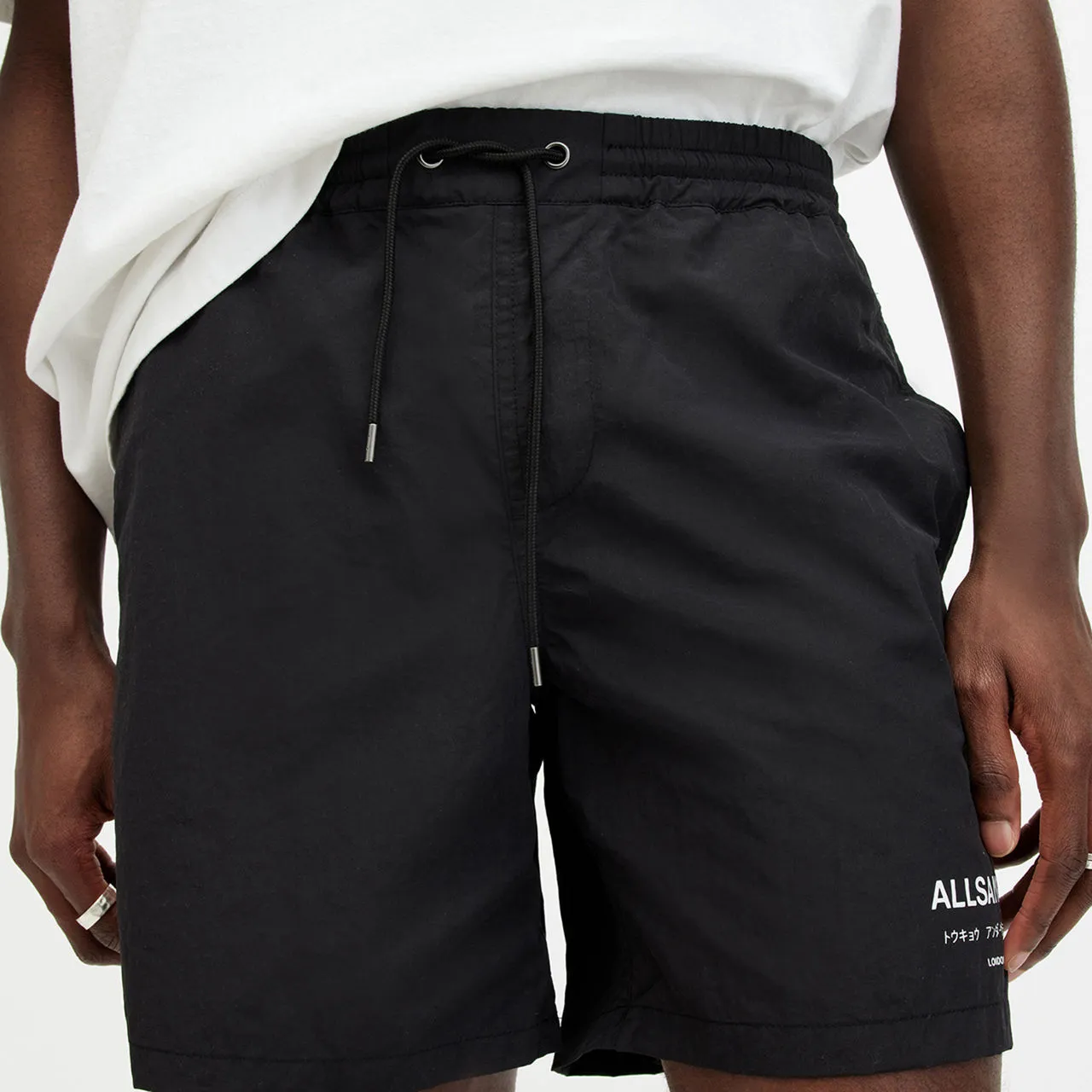 Black Underground Logo Swim Shorts by ALLSAINTS