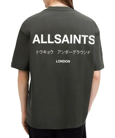 Allsaints Underground Organic Logo Tee Graphic Cotton