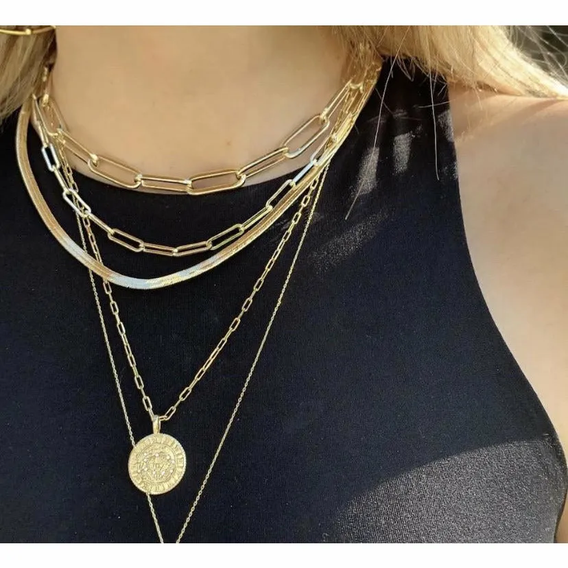 Ann Gold Necklace: Smaller or Larger Paperclip Design