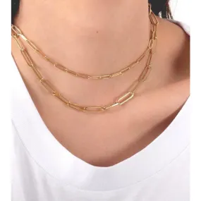 Ann Gold Necklace: Smaller or Larger Paperclip Design