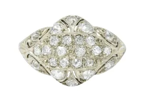 Art Deco Diamond Dinner Ring - 1.42 CTW - 18K White Gold