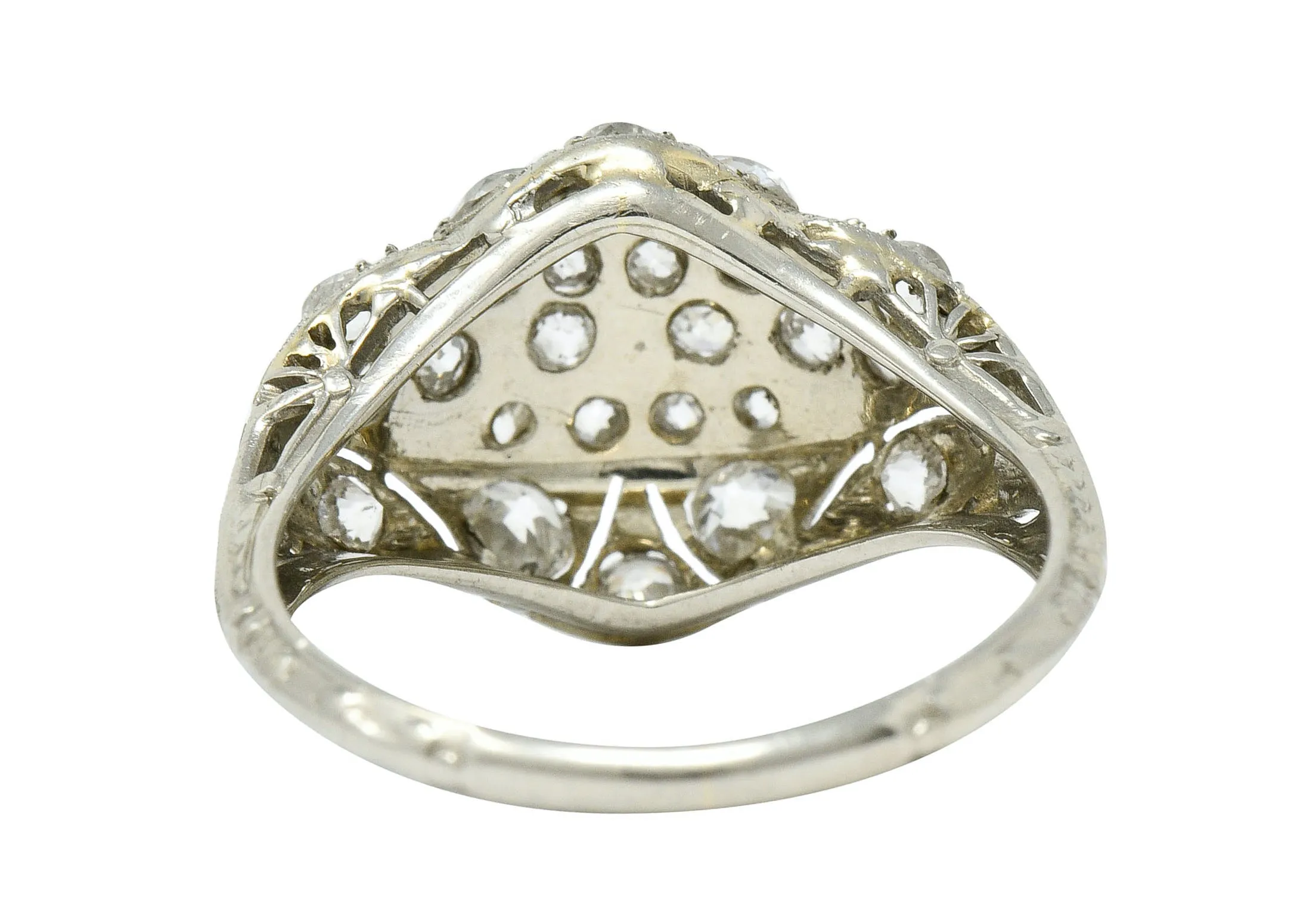 Art Deco Diamond Dinner Ring - 1.42 CTW - 18K White Gold