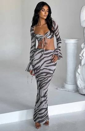 Astrid Zebra Print Maxi Skirt