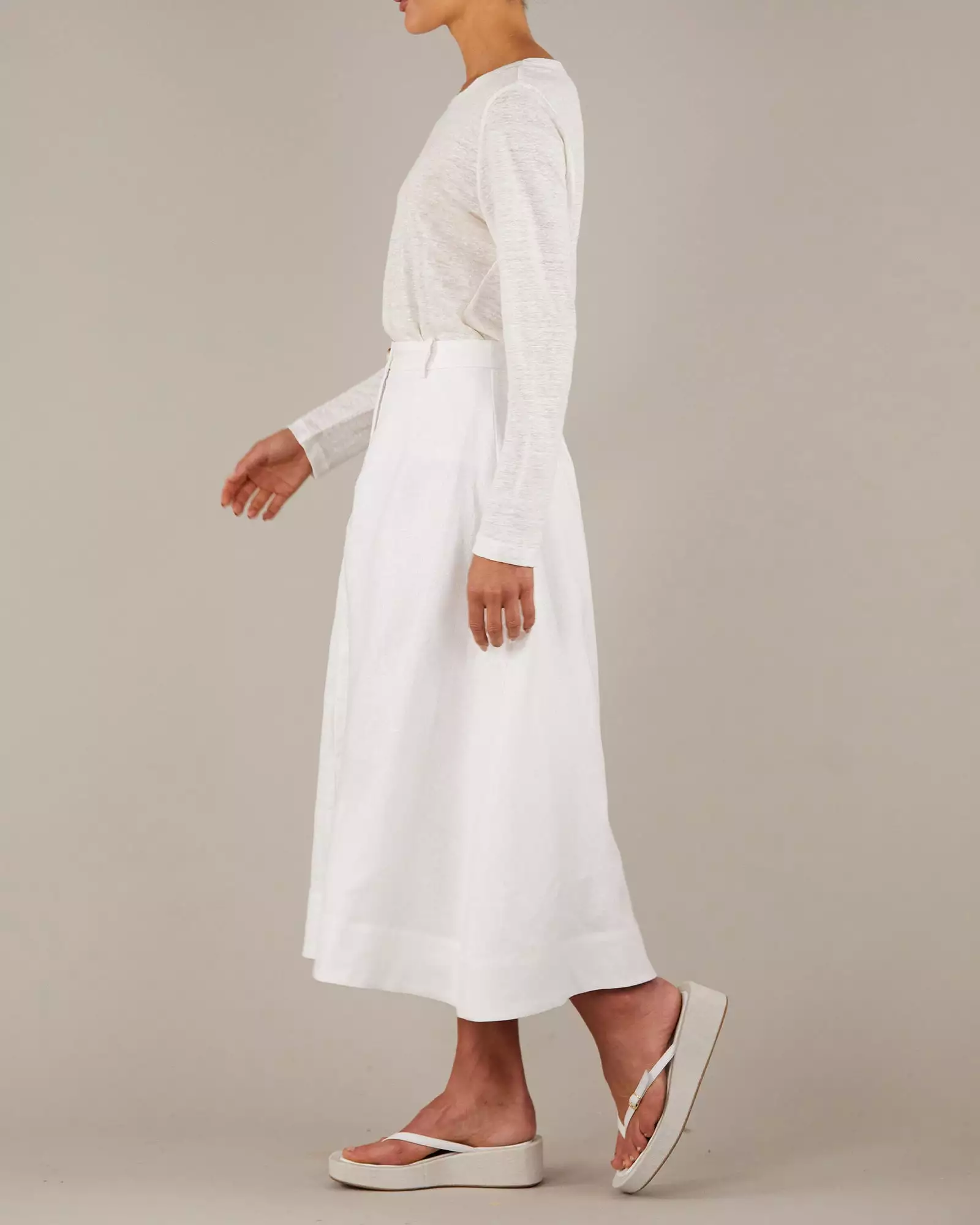 Barossa White Linen Skirt