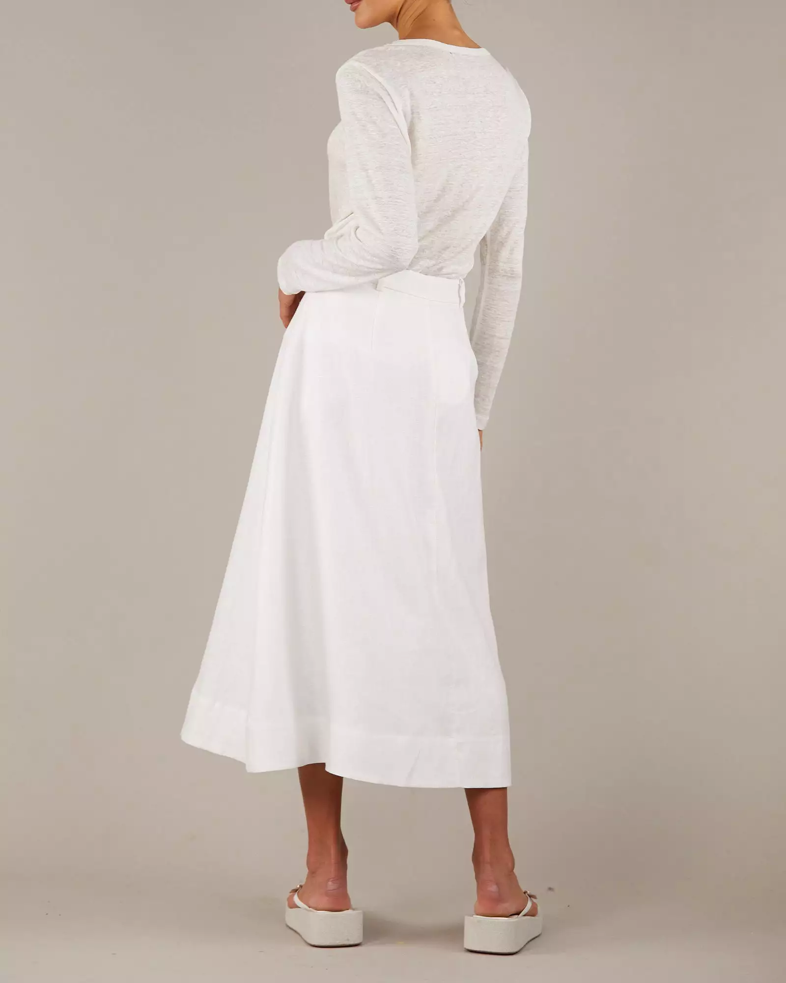 Barossa White Linen Skirt