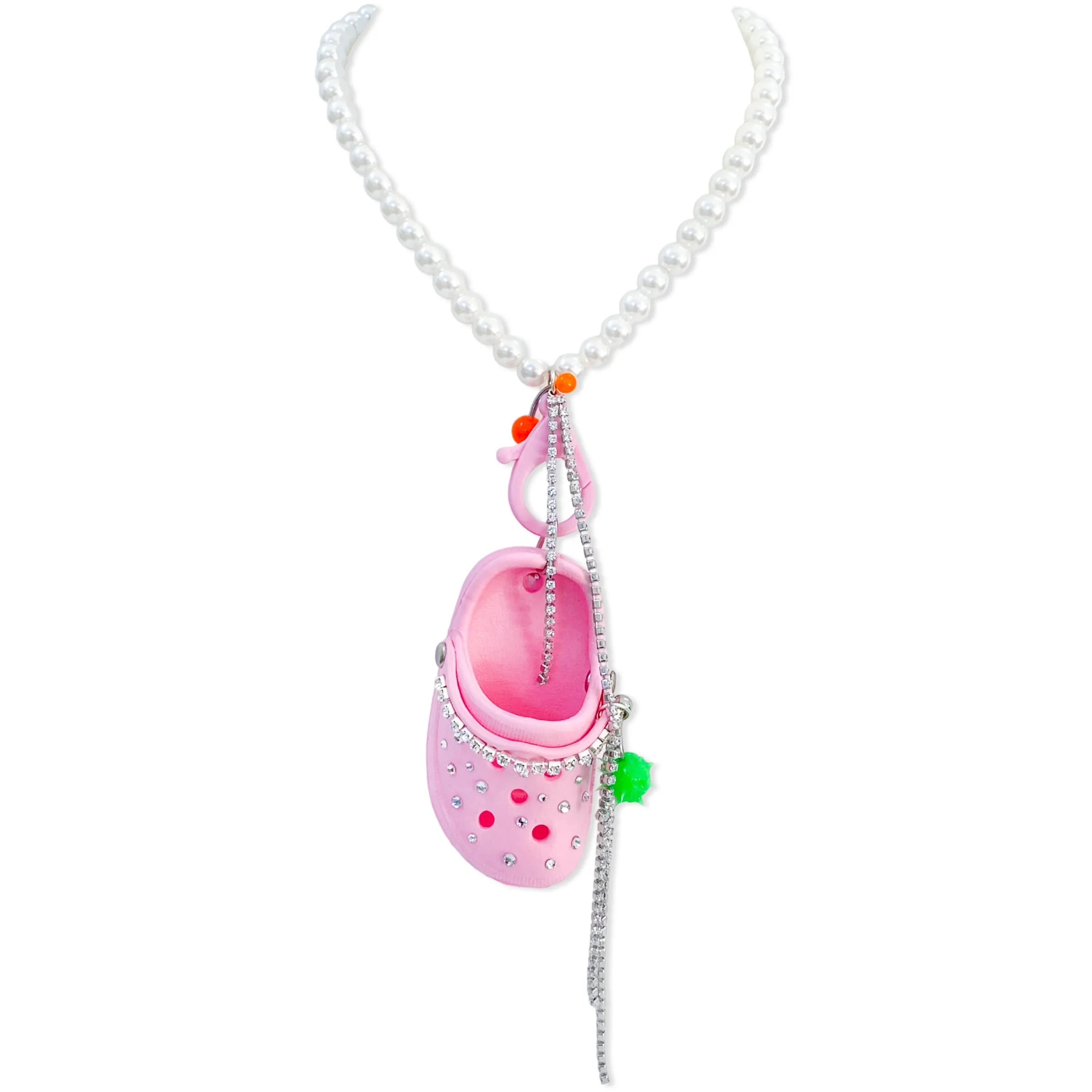 Bedazzled Pink Croc Necklace