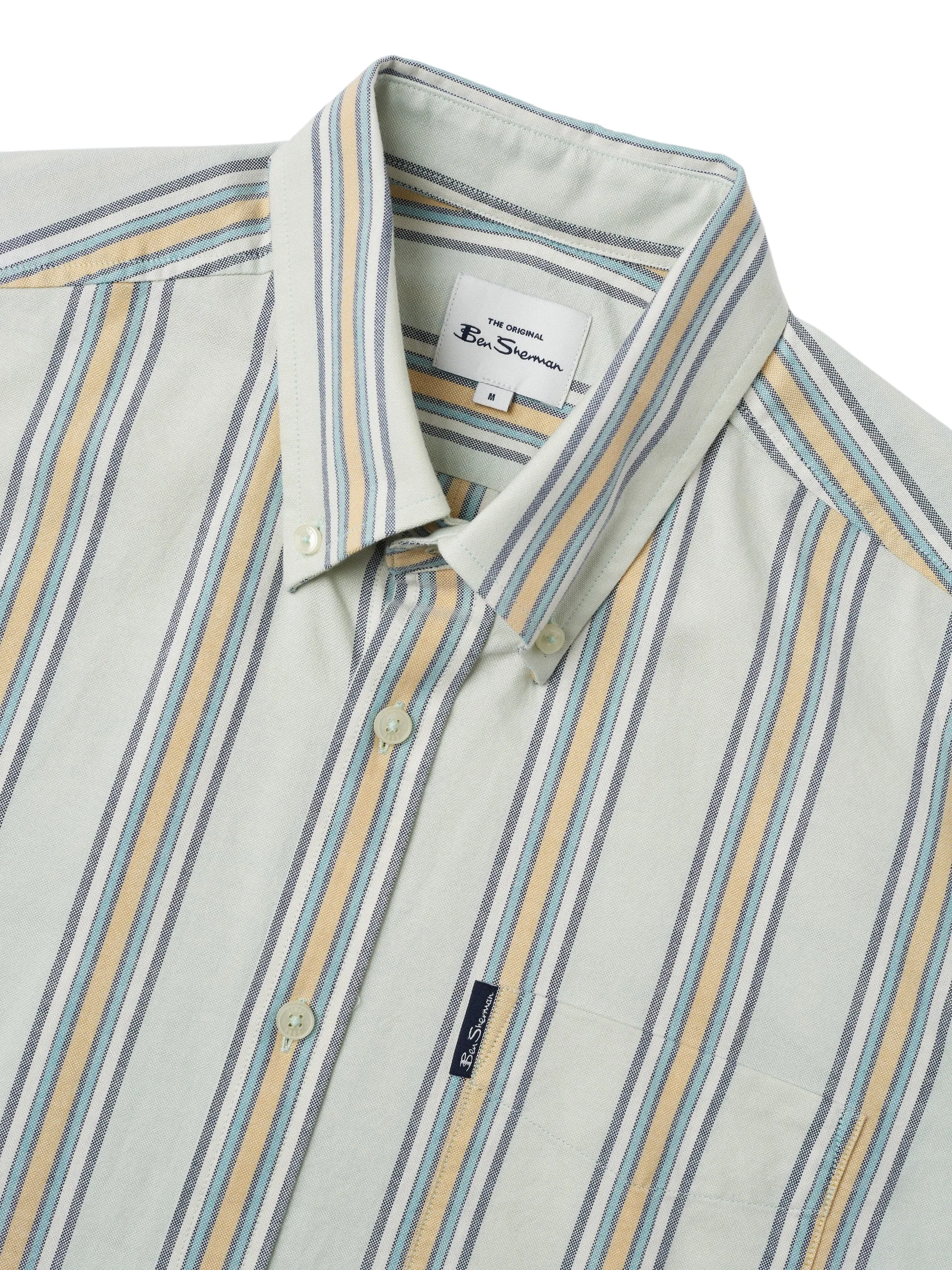 Ben Sherman Men's Block Stripe Oxford Shirt - Short Sleeve