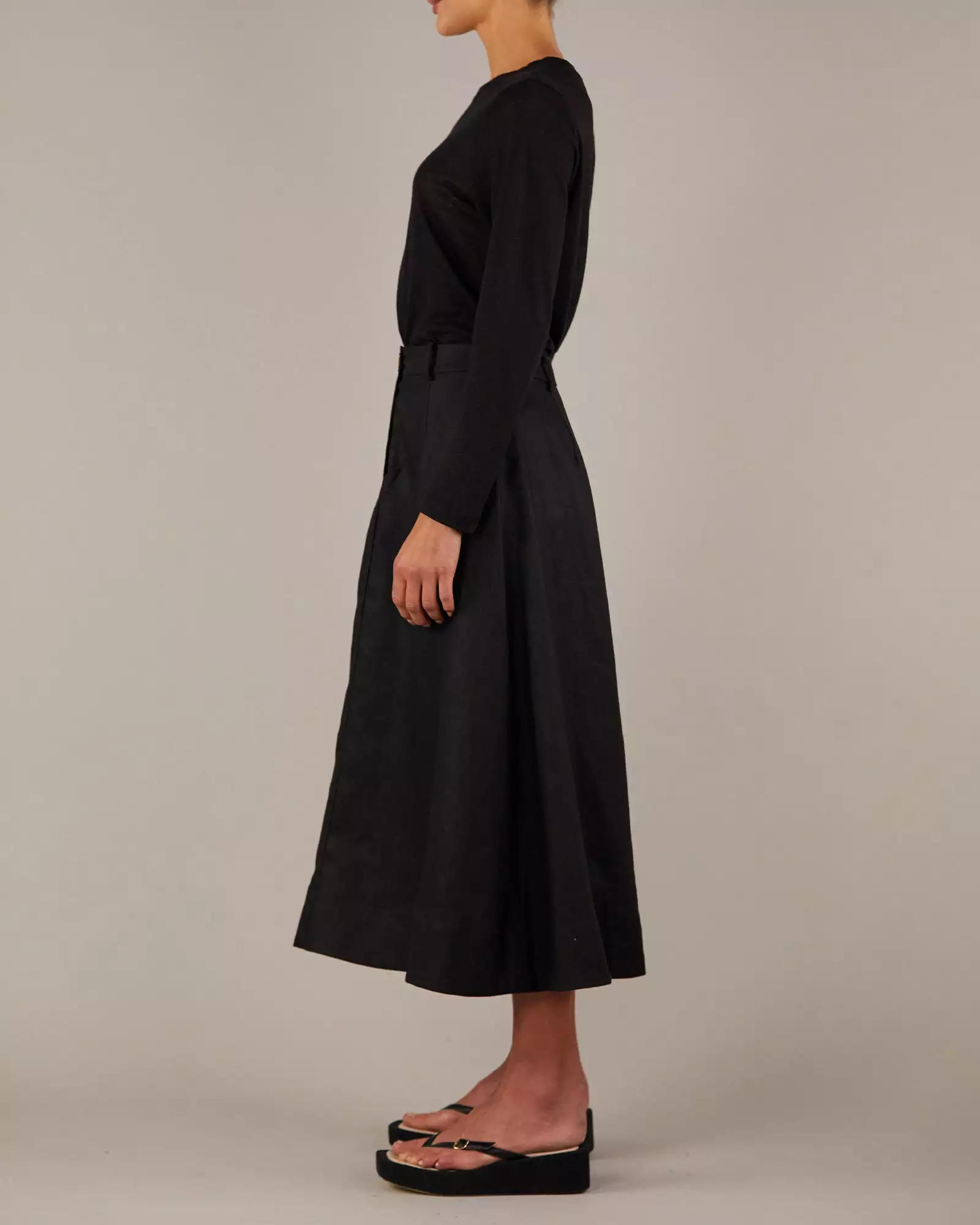 Black Barossa Linen Skirt : Google SEO