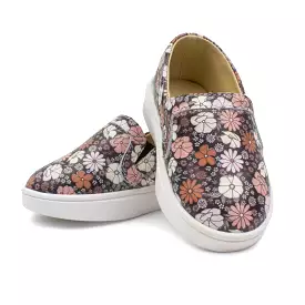 Black Floral Slip On Sneaker