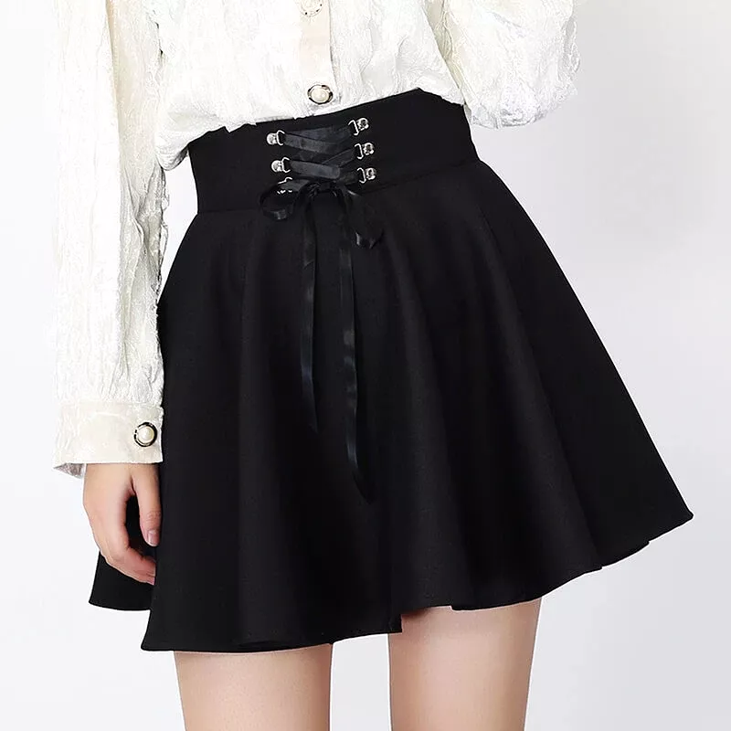 Black Lace-up Skirt - AD12624: Buy Online Now.