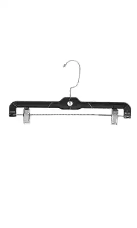 Black Plastic Skirt and Pants Hangers with Metal Clips - 14 Pack.