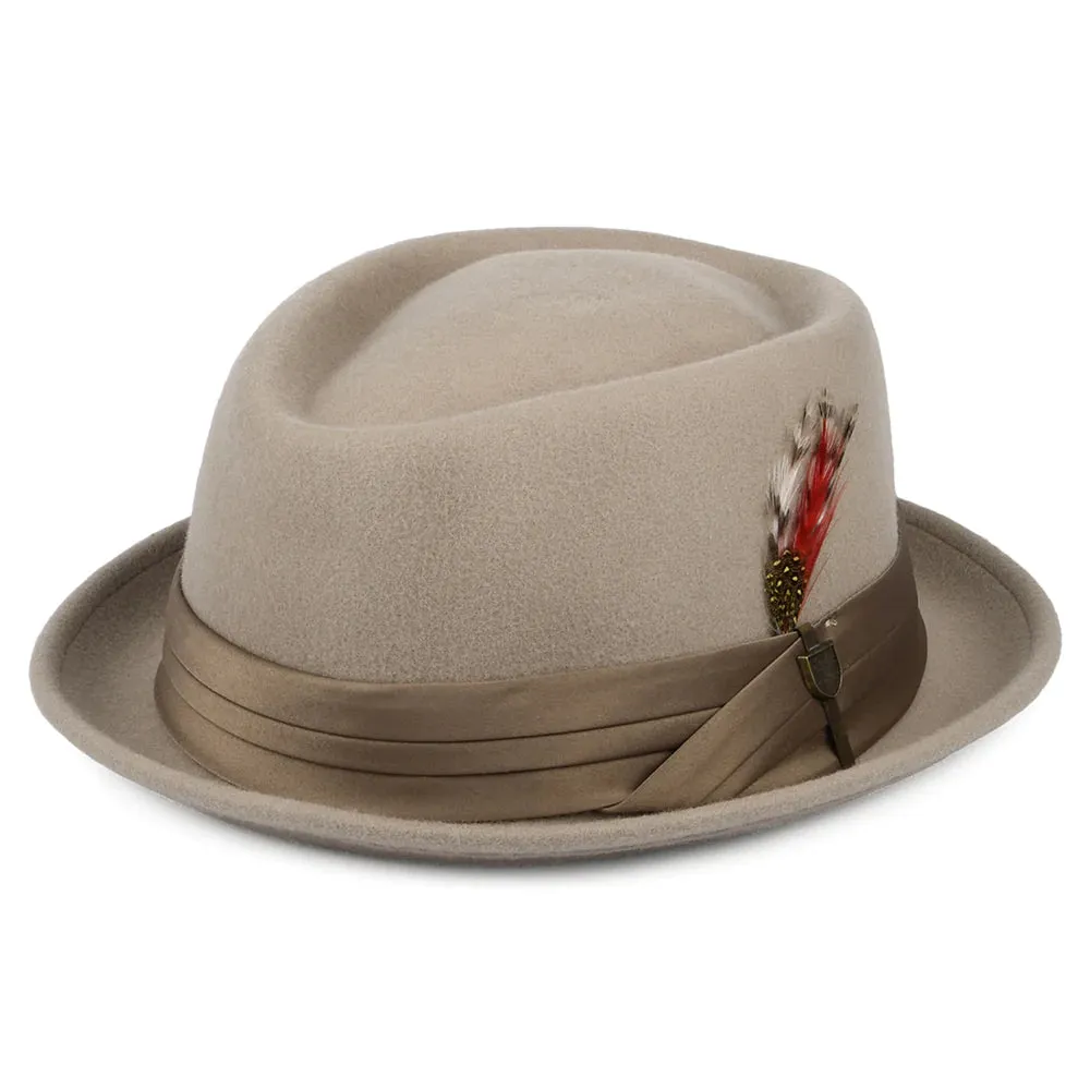 Brixton Stout Pork Pie Hat - Sand Band - Sand Hat.