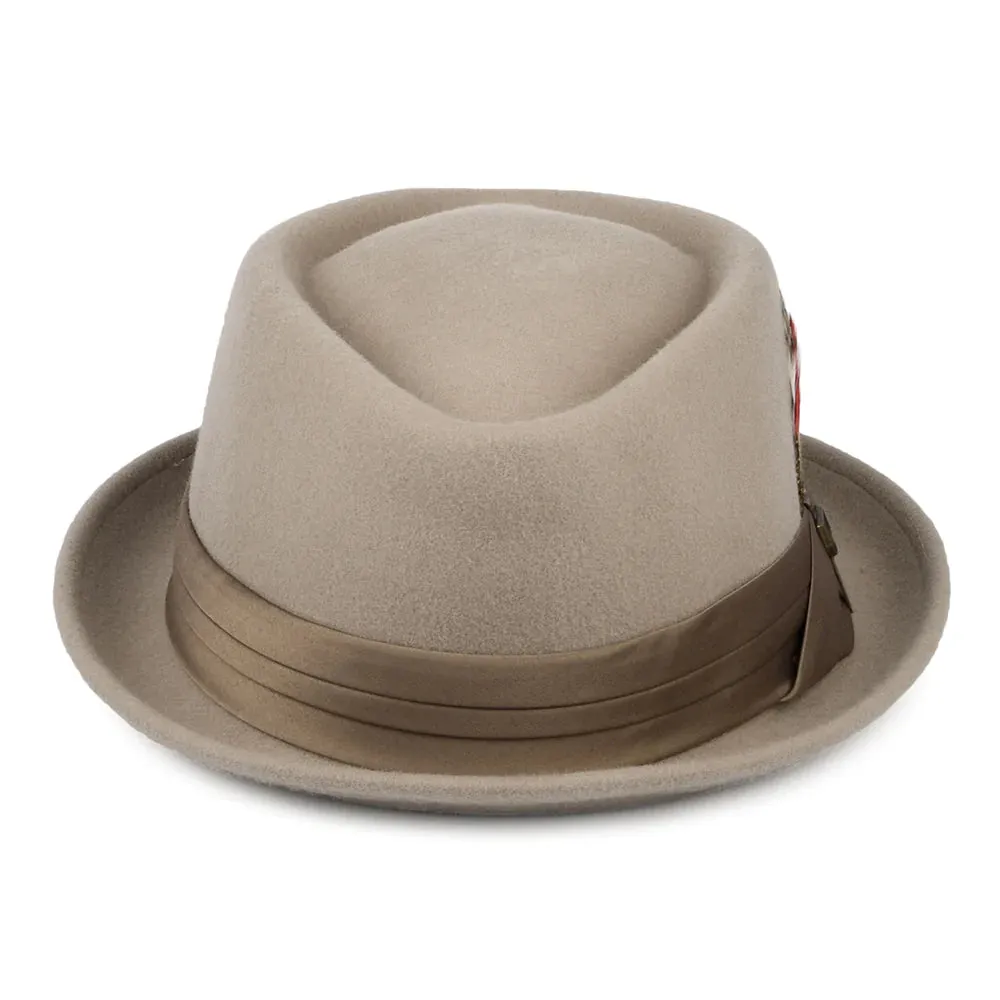 Brixton Stout Pork Pie Hat - Sand Band - Sand Hat.