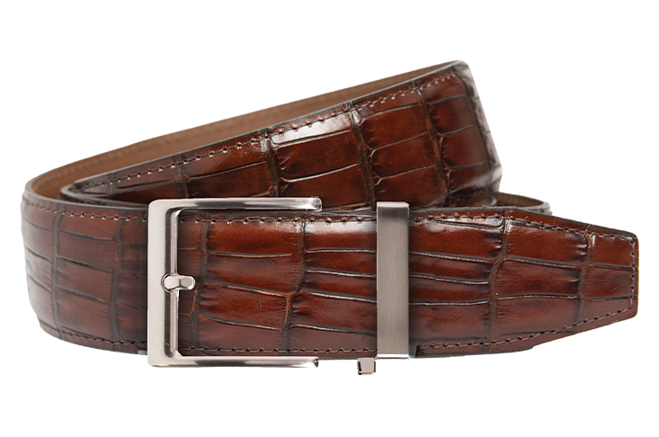 Brown Crocodile 40mm Strap - Luxury Belt.