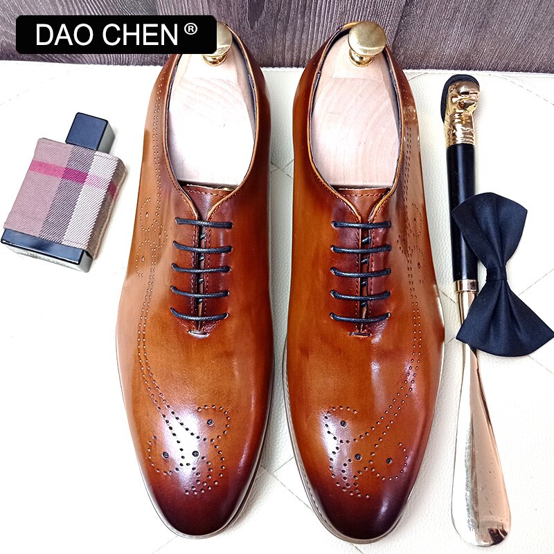 Brown Leather Casual Outdoor Dress Shoes