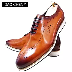 Brown Leather Casual Outdoor Dress Shoes