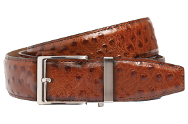 Brown Ostrich Belt, 40mm Dress Strap