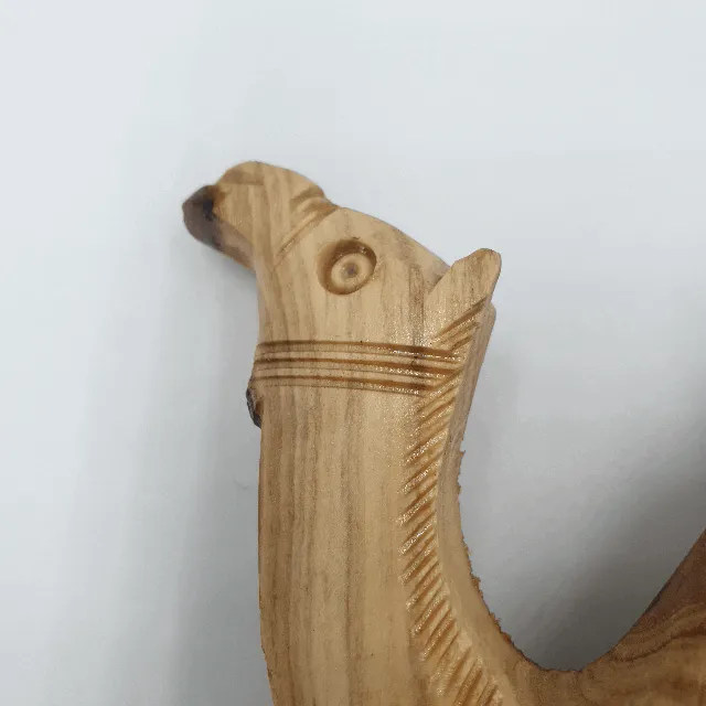 Christian Olive Wood Camel Figure with Handmade Red or Green Saddle - 14.5cm (ANI001)