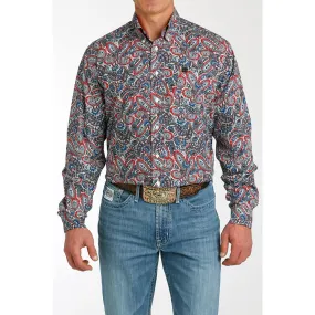 Cinch Men's Red White Blue Paisley Shirt