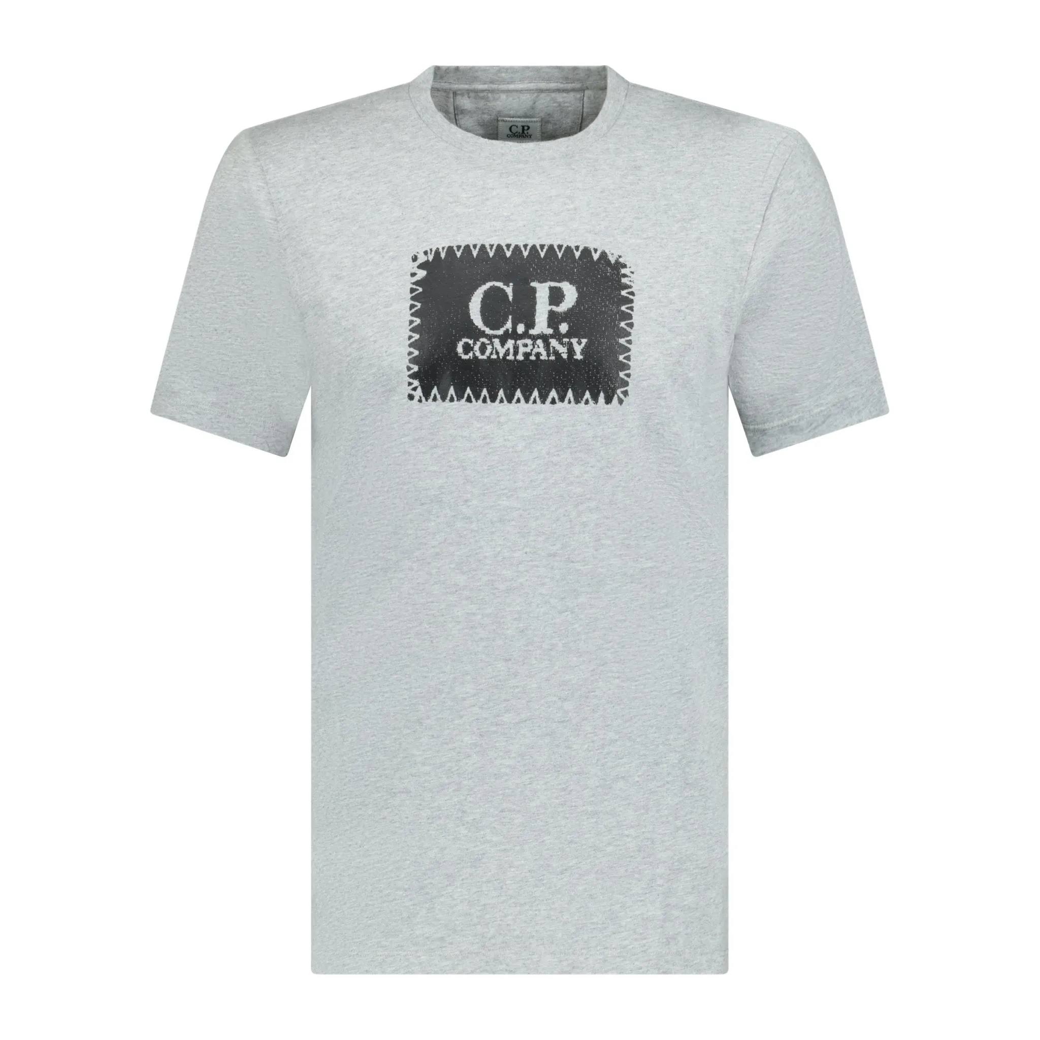 CP Company Grey Stitch Logo Print T-Shirt