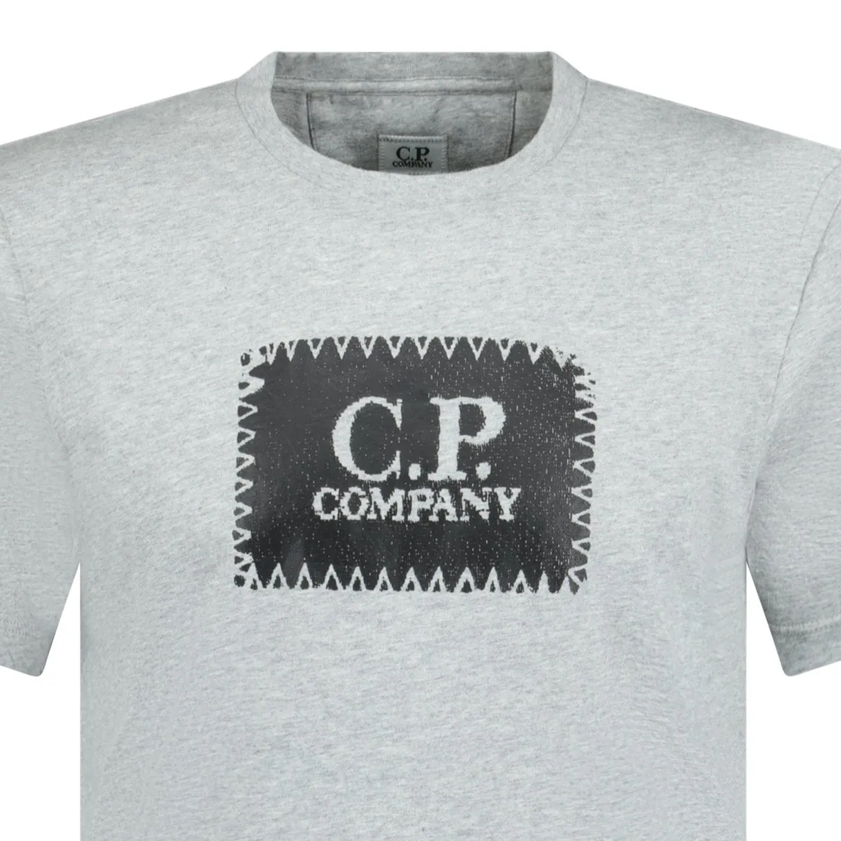 CP Company Grey Stitch Logo Print T-Shirt