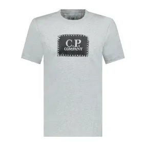 CP Company Grey Stitch Logo Print T-Shirt