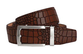 Crocodile Brown Strap Dress Belt 38mm