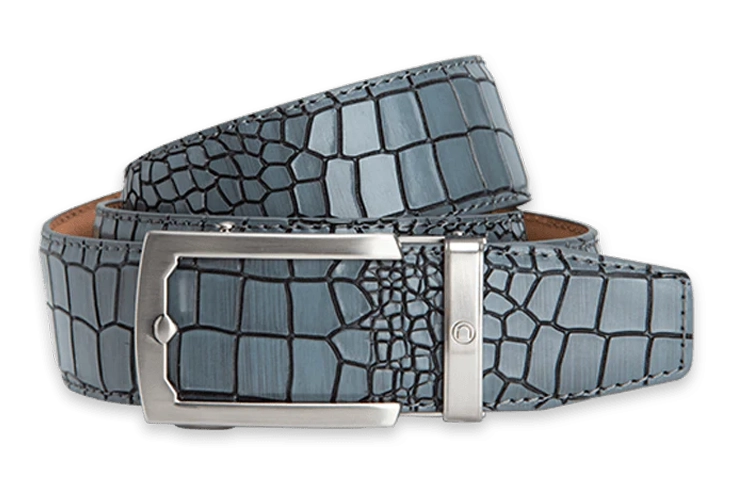 Crocodile Grey Dress Belt with 38mm Strap