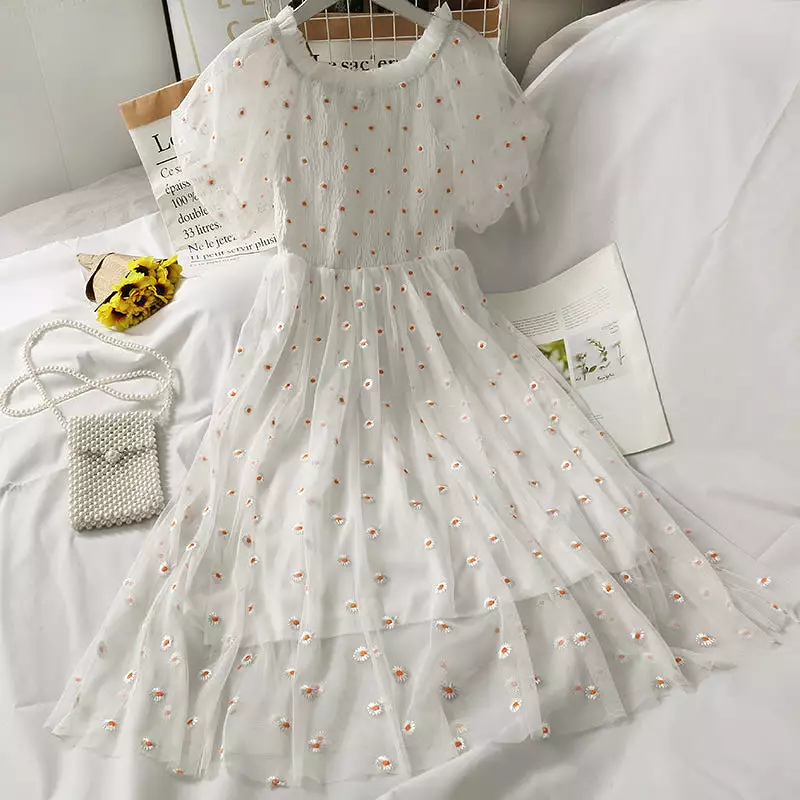 Daisy Flower Print Dress