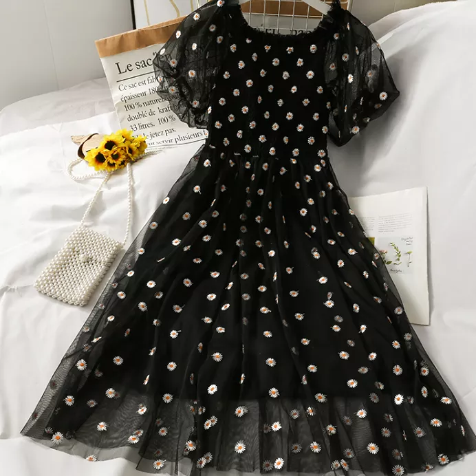 Daisy Flower Print Dress