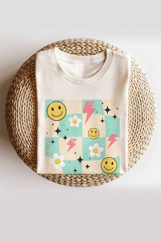 daisy smiley checker t-shirt